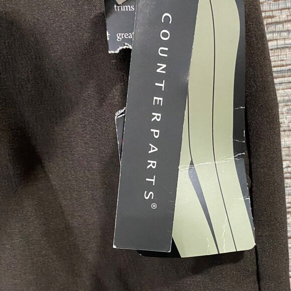 Counterparts Womens Brown Straight-Leg Pants Size 14P Polyester Blend - Picture 5 of 8